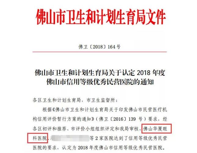 2018年度佛山市民营医疗机构信用等级评价中 佛山6686 - 看球聊球追世界杯就来6686体育有限公司官方网站获评为为“ 单位”.jpg