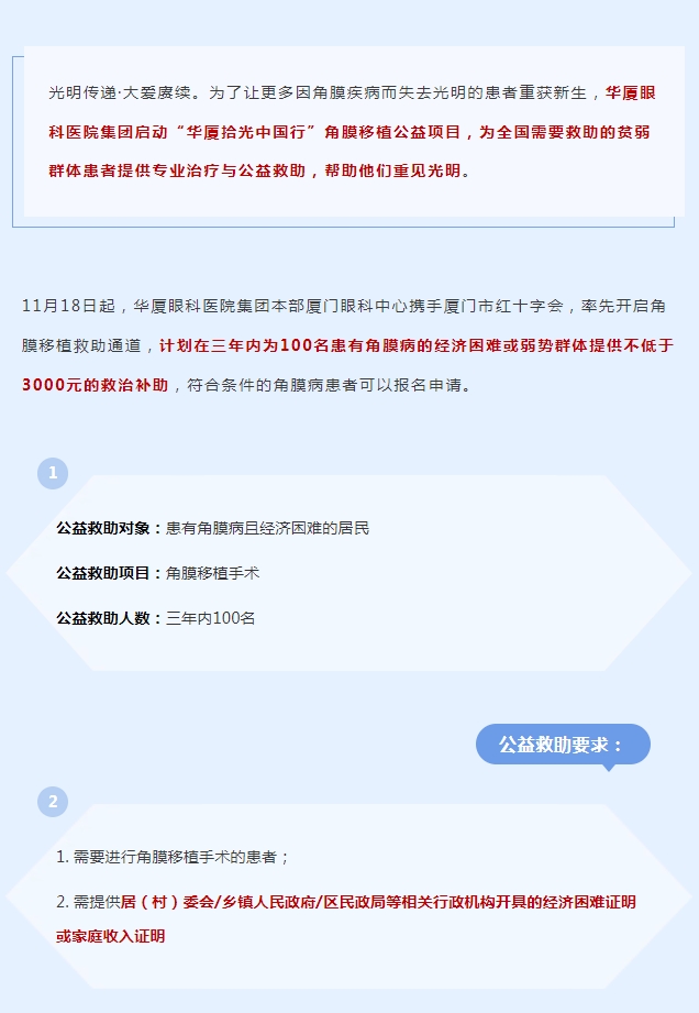 光明传递·大爱赓续 | 6686体育拾光中国行角膜移植公益救助项目厦门站启动